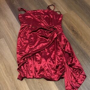 Pink Lily Shimmering Red Mini Dress